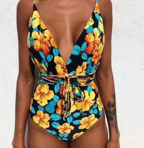 New Siamese sexy slim print swimming suit swimsuit bikini manufacturers spot swimwear wholesale Printed one-piece swimsuit - Image 2