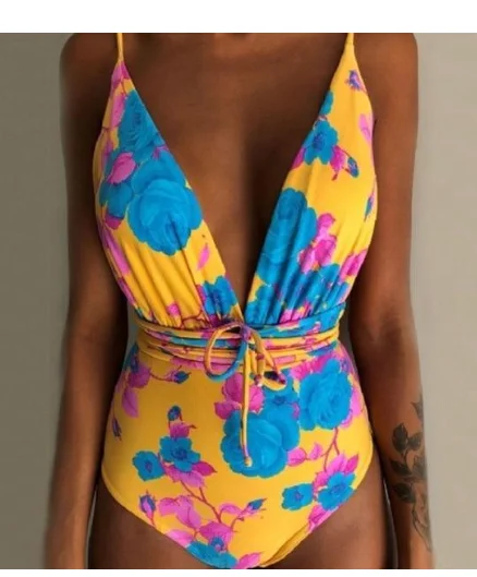 New Siamese sexy slim print swimming suit swimsuit bikini manufacturers spot swimwear wholesale Printed one-piece swimsuit - Image 5