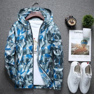 Unisex Camouflage Raincoat, Windproof, Anti-ultraviolet, Outdoor Sports, Mountaineering Clothing, Windproof