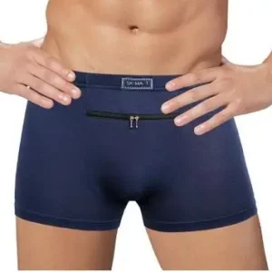 Dropshipping Men's anti-theft underwear big pockets Boxer four quarter anti-theft briefs , single zippers Panties